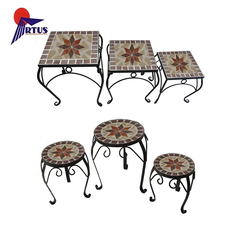Наружные металлические стулья ручной работы, Садовые принадлежности, декоративный круглый стол, 3 садовых цветочных горшка