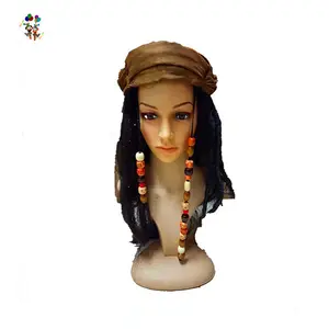 Perruques synthétiques perlées de fête d'Halloween de foulard pirate des Caraïbes personnalisées pour HPC-3714 adultes - Product Image 1