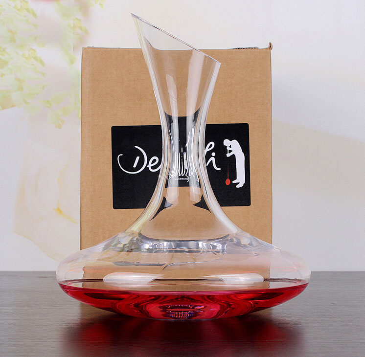 Amazon hotsale 1250/1500ml leadfree crystal glass wine decanter for gift