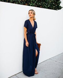 <span class=keywords><strong>Vestido</strong></span> Lancai 2022, Nuevo, Personalizado, <span class=keywords><strong>Rojo</strong></span>, Casual, Elegante, <span class=keywords><strong>de</strong></span> Satén, con Cuello en V, Estilo Envolvente, Maxi, para Cumpleaños, Cóctel, Cena, Fiesta - Product Image 5