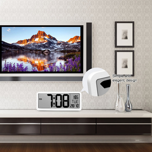 Bán buôn sáng tạo vuông kích thước lớn 24/12 giờ trong nhà <span class=keywords><strong>LCD</strong></span> âm nhạc kỹ thuật số tường đồng hồ báo thức - Product Image 6
