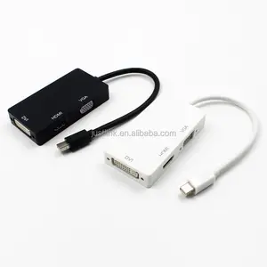 Thunderbolt Mini 3 In 1 Display Port Mini Dp Male Naar Hdmi Dvi Vga Vrouwelijke Adapter Converter Kabel Voor Apple macbook Air Pro Mdp