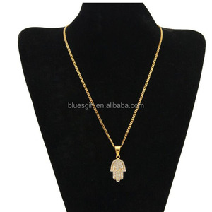 Blues OEM order Fashion acciaio inossidabile Evil of Eye Hamsa <span class=keywords><strong>fatima</strong></span> <span class=keywords><strong>collana</strong></span> <span class=keywords><strong>con</strong></span> ciondoli a <span class=keywords><strong>mano</strong></span> per gioielli religiosi - Product Image 6