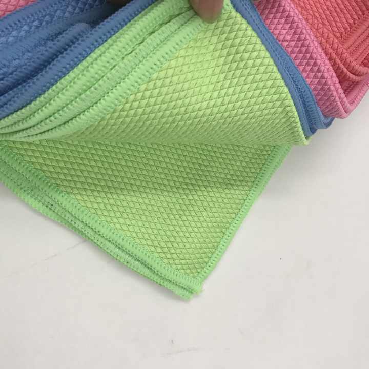 Fish Scale Jacquard Quick Drying Glass Cleaning Cloth