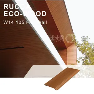 Panel dinding komposit PVC kayu Foshan, ubin langit-langit zucchini untuk dekorasi Interior/eksterior 120*10mm bahan bangunan