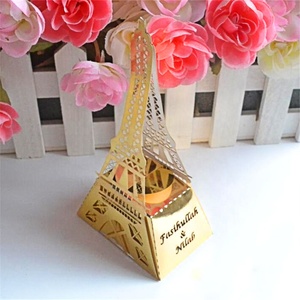 50 ชิ้น <span class=keywords><strong>Eiffel</strong></span> <span class=keywords><strong>Tower</strong></span> สไตล์แฟชั่นออกแบบเลเซอร์ตัดคลาสสิกสไตล์งานแต่งงานของขวัญกล่อง - Product Image 3