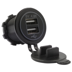 12v -24v Dual <strong>USB</strong> <strong>Car</strong> Charger <strong>Socket</strong> with Led Light Panel Mount - Product Image 4