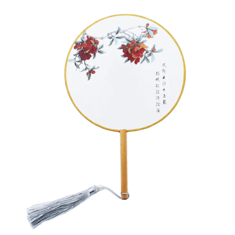 Chinese Craft Hand Fan Silken Mandarin Fan Weddings Graduations Mother's Day New Year Valentine's Day Chinese New Year Made Wood