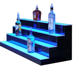 4 מדפים LED אקריליק מים בקבוק תצוגת stand ciroc וודקה בקבוק תצוגת בירה/ויסקי בקבוק stand