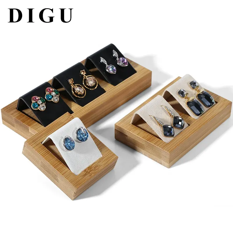 DIGU-soporte de exhibición de Joyas beige personalizado, estante de exhibición de pendientes colgantes, adornos para pendientes, soporte de exhibición de Joyas de asiento