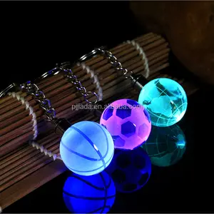 Bentuk Bola Basket Sepak Bola Dunia Kustom, dengan Gantungan Kunci Lampu Led Kristal