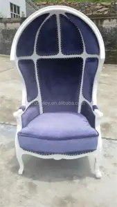 Lüks ev mobilyası vintage ahşap yumurta sandalye/klasik açık gölgelik yarım kubbe sandalye