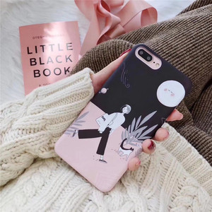 Caminar chica gato arte ilustración hard PC Phone caso para el iPhone x 8 8 más 7 6 s 6 Más - Product Image 2
