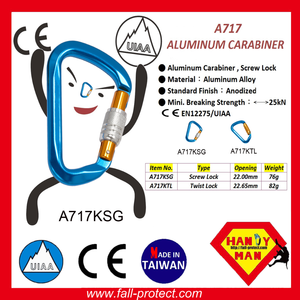 OEM 25KN Breaking Strength Climbing Hook Rock Aluminum Carabiner - Product Image 2