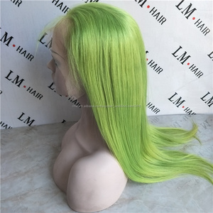 Vert couleur Chaude vente <span class=keywords><strong>haie</strong></span> humains Brésiliens avant de lacet perruque pour femme noire - Product Image 2