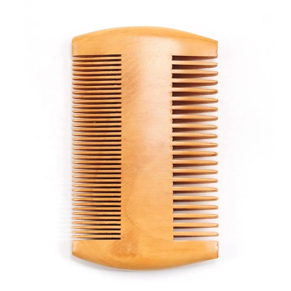 Fantastico Set di pettine per barba da uomo in legno con LOGO Laser personalizzato regalo per piccoli capelli in legno pettine per baffi dalla fabbrica della Cina