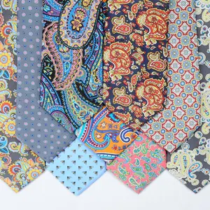 Hamocigia OEM Manufacture 100% Natural Paisley Silk Printed fabric Seven Fold tie