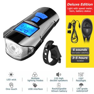 Ome USB <span class=keywords><strong>ricaricabile</strong></span> Mountain Bike luce anteriore T6 <span class=keywords><strong>torcia</strong></span> elettrica con odometro lampada e avvertenza di sicurezza LED fonte di luce per il ciclismo - Product Image 2