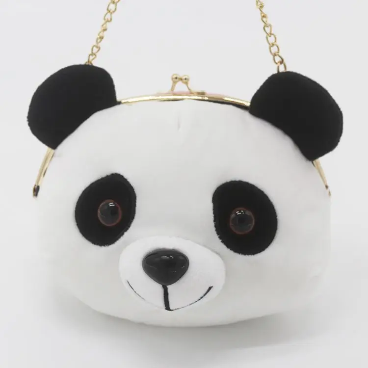 Petit sac à pièces de monnaie en peluche panda, personnalisé, bon marché, animal en peluche, vente en gros, porte-monnaie mignon
