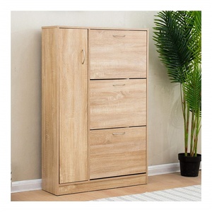 공장 직접 유럽 스타일 나무 접는 신발 보관 캐비닛 DIY 거실 용 신발 랙 - Product Image 2