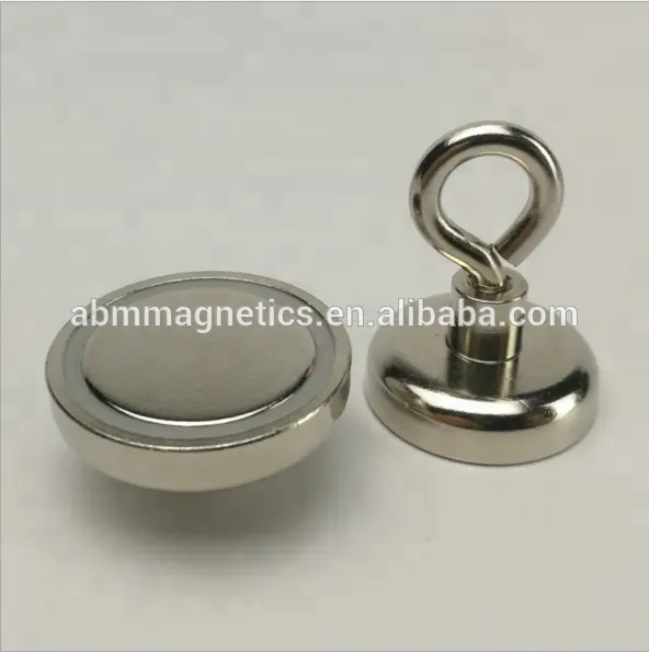 NdFeB pot magnet forte forza di ritegno svasata del foro M8 filettatura gancio magnetico al neodimio magnete piatto 300 LBS