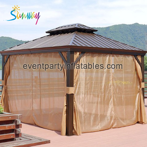 Gazebo extérieur en métal à cadre en aluminium, abri de jardin Pop up Gazebo 1 pièce étui de décoration extérieure en bois solide 5 ans - Product Image 3