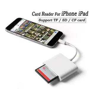 3 ב 1 OTG 8pin כדי SD TF CF זיכרון כרטיס קורא עבור iPhone iPad כרטיס קורא מתאם