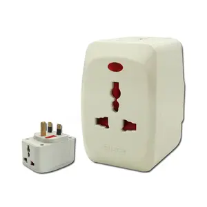 Adaptador de viagem para mundo 13a, adaptador de tomada multi com soquete leve