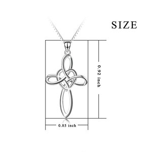 Collana con Ciondolo a Forma di Infinito, Gioiello dell'Amore Eterno, Nodo Celtico a Croce, Charm in Argento 925, Gioielleria in Argento 69 - Product Image 2