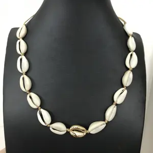 LS-D1069 Bohemia Gift For Female Women Handmade Cord Closure Summer Sea Side Jewelry Cowrie Shell Choker Necklace