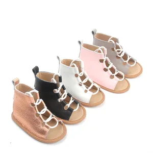 Sandalias planas con cordones para niños pequeños, producto de moda exprés, primavera y verano, 2018