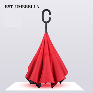 RST 2018 nouveau design de haute qualité double couche <span class=keywords><strong>solide</strong></span> couleur c poignée <span class=keywords><strong>inversé</strong></span> <span class=keywords><strong>parapluie</strong></span> automatique <span class=keywords><strong>parapluie</strong></span> <span class=keywords><strong>inversé</strong></span> - Product Image 2