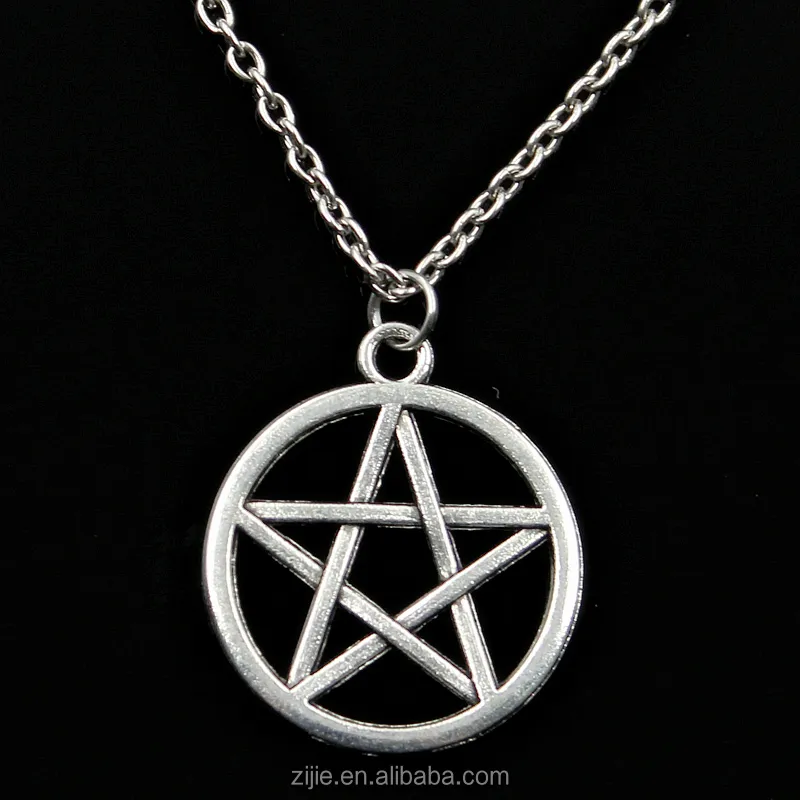 Fashion alloy star pentagram plated Antique Silver pendant necklace wholesale jewelry charming pendant necklace