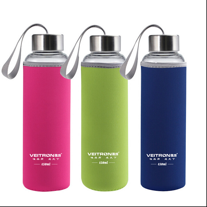 Wholesale Custom Eco-friendly Sport glass water bottle heat resistant water bottle