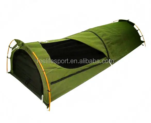 High Quality Tunnel Tent Canvas Fabric Single Swag Tent for camping