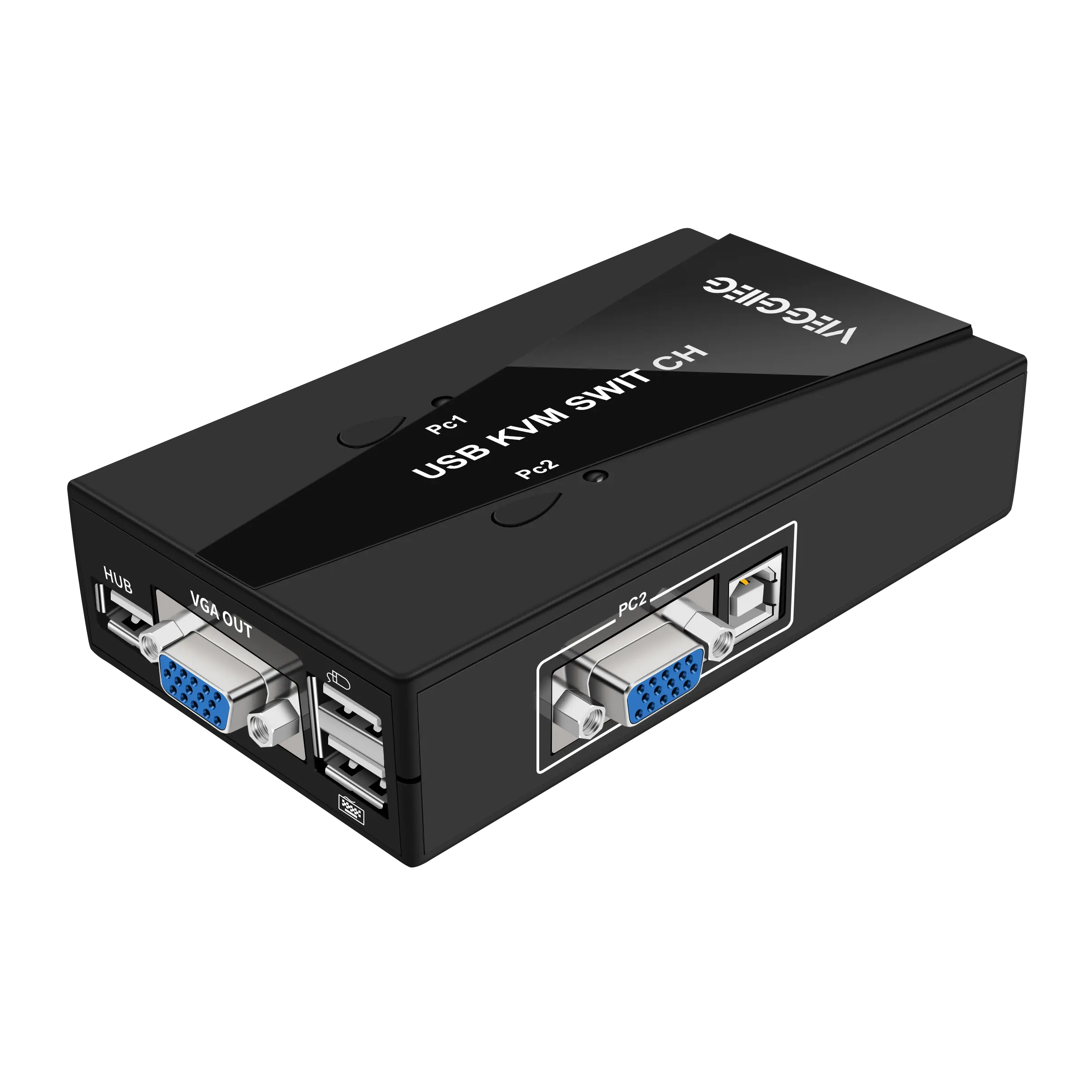 Ugreen — boîtier de commutation KVM, adaptateur de partage vidéo VGA, 2 en 1 sortie, manuel, 3 ports USB