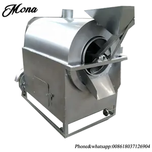 CE approved commercial Automatic Sesame Seed Roasting Machine Auto Industrial Electric Gas Sesame Seeds Rotary Drum Roaster