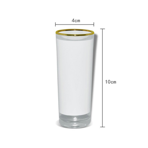 Vaso <span class=keywords><strong>de</strong></span> Chupito <span class=keywords><strong>de</strong></span> <span class=keywords><strong>Vino</strong></span> Personalizado <span class=keywords><strong>de</strong></span> 3 oz con Ribete Dorado y Parche Blanco para Sublimación, Ideal para Regalos y Eventos - Product Image 4