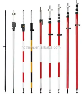 Nls 5m 3.6m 2.5m pesquisa total de estação prismo pole, equipamento de pesquisa