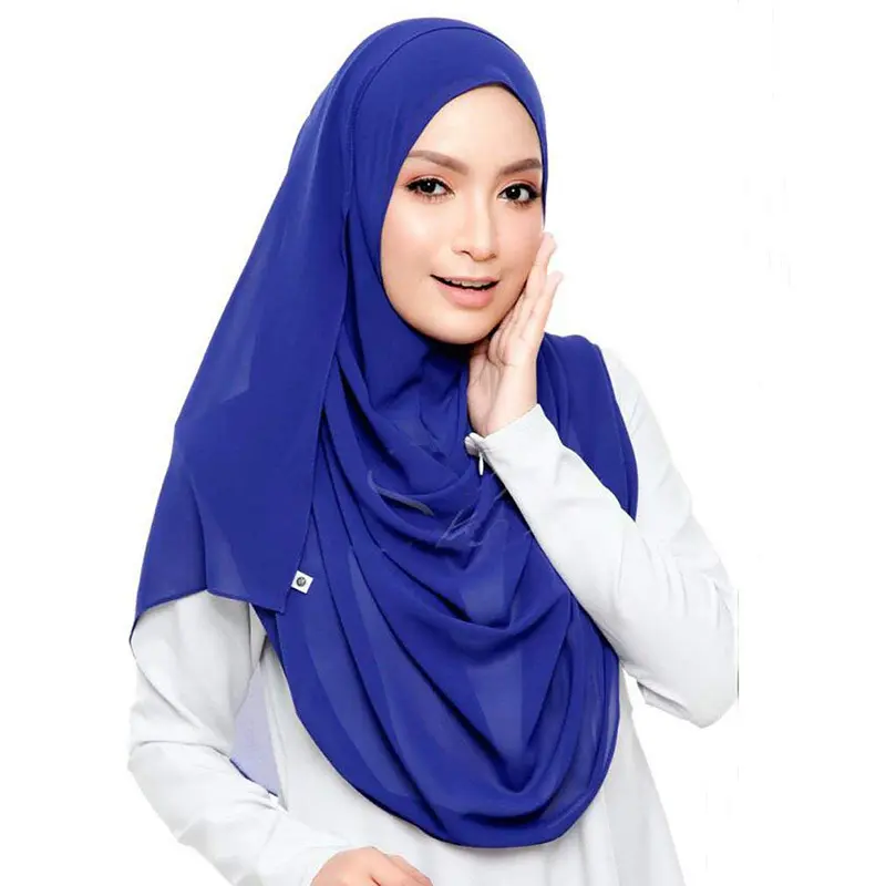 Écharpe Hijab bleue, châle musulman pour femmes, Hijab, haute qualité, collection 2018