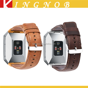 Nouveau Brun Italican Vintage Veau En Cuir pour Fitbit Groupes Ioniques avec Connecteur Bracelet <span class=keywords><strong>Montre</strong></span> Smart Watch Band - Product Image 1