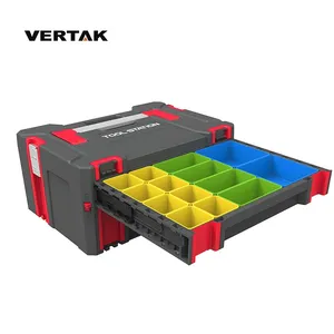 VERTAK 通用铝柄和锁工具柜带抽屉的塑料工具箱