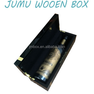Scatola Regalo per Bottiglia di <span class=keywords><strong>Vodka</strong></span> in Legno con Finitura Laccata Nero Lucido, Vendita Calda - Product Image 3