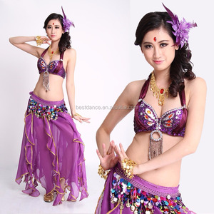 Conjunto Roupa Traje Dança do Ventre Sutiã Top Belt <span class=keywords><strong>Hip</strong></span> <span class=keywords><strong>Scarf</strong></span> Saia Set Bollywood Carnaval - Product Image 1