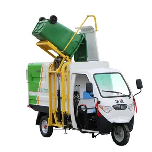 Haute qualité moto électrique type tricycle à ordures à chargement automatique et déchargeant automatiquement électrique camion poubelle