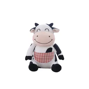 Wholesale cute stuffed animal cow plush toys as baby's luxury pillow