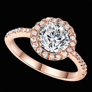 Mode <span class=keywords><strong>Super</strong></span> Flash Zircon Bague Couleur Or Rose Fait avec de Véritables Cristaux Autrichiens Tailles Complètes En Gros R319 R320 - Product Image 6
