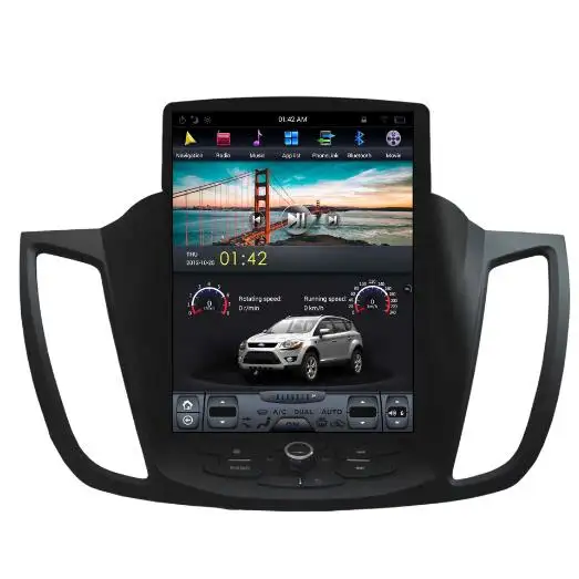 Вертикальный автомобильный dvd-плеер android 9.0 с экраном 10,4 дюйма для ford kuga 2013-2017 focus, автомобильный dvd-плеер, мультимедиа, gps-навигация