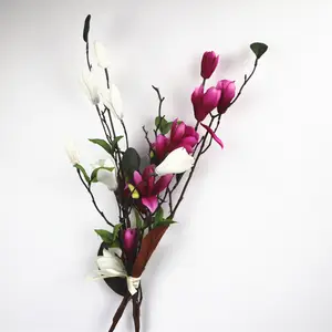 Fabrik Preis Gute Qualität Neun Köpfe Silk Magnolia Künstliche Blumen Für Dekoration