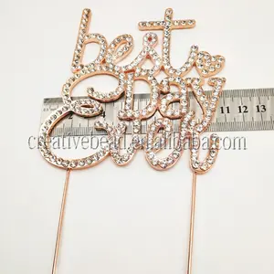 Neue Artikel Romantische Hochzeits torte Dekoration Strass Letter Cake Topper Großhandel